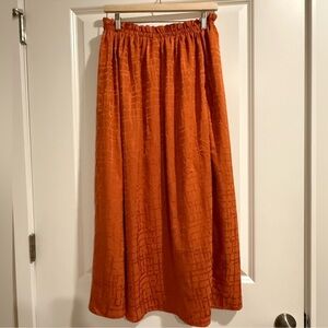 NWOT Sunday in Brooklyn Orange Silky Maxi Skirt